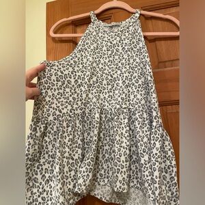 Grey leopard print tank top